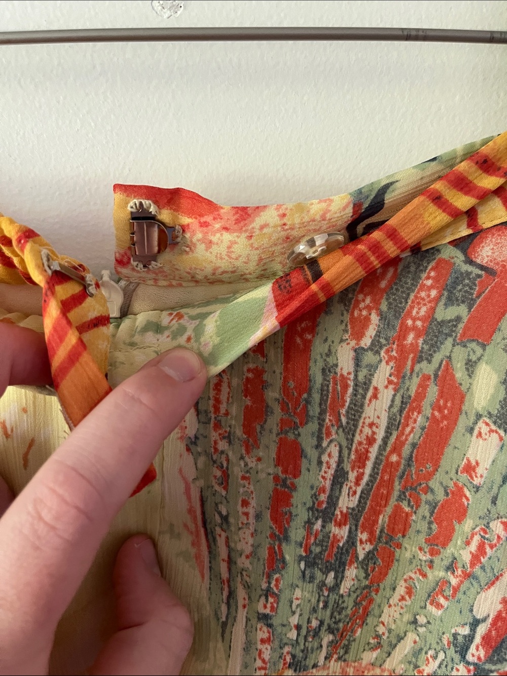 Bohemian Printed Maxi Skirt in Yellow and Orange w/ Japanese fans Size XS - Picture 6 of 7